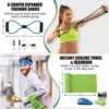 23Pcs Resistance Bands Set Workout Bands, 5 Stackable Exercise Bands with Handles, 5 Resistance Loop Bands, Jump Rope, Figure 8 Resistance Band, Headband, Cooling Towel - Image 6