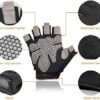 Hopedas Workout Gloves Weight Lifting Gloves Palm Support Protection for Men Women, Exercise Gloves Sports for Training, Fitness, Gym, Black - Image 3