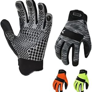 Vgo 3-Pairs Work Glove, High Dexterity Synthetic Leather with Silicone for Antislip,Multipurpose(Size XL,3 Color,SL7895)