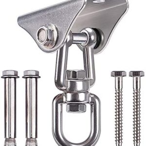 SELEWARE Innovative 1000 lb Capacity Permanent Antirust SUS304 360° Rotate Swing Hanger Suspension Hooks with Bolt for Concrete Wooden Sets Playground Porch Indoor Outdoor Seat, Gym