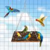 Bird Perch Stand Toy, Bird Food Holder, Natural Wooden Bird Cage Accessories, Bird Standing Climbing Perch for Parrot, Cockatiel, Rat, Parakeet, Budgies, Love Birds - Image 2