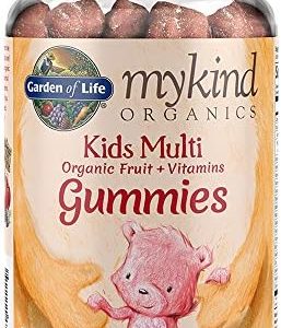Garden of Life mykind Organics Kids Gummy Vitamins - Fruit - Certified Organic, Non-GMO & Vegan Complete Children's Multi - B12, C & D3 - Gluten, Soy & Dairy Free, 120 Real Fruit Chew Gummies