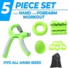 Utdfbwq Grip Training (5-Pack) Kit, Grips for Strength Training, Finger Exerciser, Finger Stretcher, Grip Ring, Stress Relief Grip Ball for Athletes, Musicians, All Men and Women Who Love Sports - Image 2