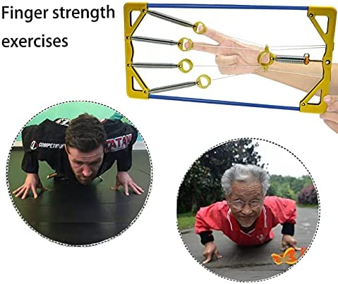 Jinyun Finger Exerciser & Hand Strengthener Expert Grip Strength Training for Athletes, Musicians & Physical Therapy (Metal Blue + Yellow Cover) - Image 8