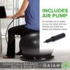 Gaiam Essentials Balance Ball & Base Kit, 65cm Yoga Ball Chair, Exercise Ball with Inflatable Ring Base for Home or Office Desk, Includes Air Pump - Image 5