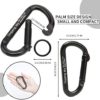 Carabiner Clip, 855lbs,3" Heavy Duty Caribeaners for Hammocks, Camping Accessories,Hiking,Keychains,Outdoors and Gym etc,D Shaped Spring Hook Small Carabiners for Dog Leash,Harness and Key Ring,Black - Image 3