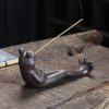 ChangWanna Frog Incense Stick Holder - Ceramic Insence Burner Ash Catcher, Insense Stand with 45 Sandalwood Incense Sticks, Frog Ornament for Aromatherapy/Yoga/Meditation/Home Living Room Office Decor - Image 3