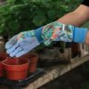 Colwelt Gardening Gloves for Women, Women Soft Jersey Garden Gloves with Non-Slip Dot, Floral Printed Garden Work Yard Gloves - Image 4