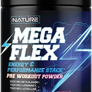 Pre Workout Powder for Men and Women, Pump Pre-Workout Supplement with Caffeine, Beta Alanine for Energy, Nitric Oxide Booster with L-Arginine, L-Citrulline, Watermelon Flavor, 30 Servings