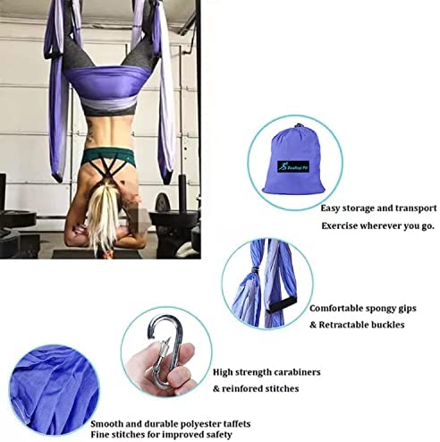 Aerial Yoga Swing Set Yoga Hammock Trapeze Sling Inversion Tool for Indoor Home Fitness (Double Color) - Image 3