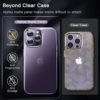 Alphex Beyond Clear for iPhone 14 Pro Max Case [Durable Than Clear Case][Anti-Yellow] 8FT Military Grade Protection Soft Shockproof Bumper Matte Slim Thin Phone Cover Women Men 6.7 inch, Deep Purple - Image 3