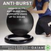 Gaiam Essentials Balance Ball & Base Kit, 65cm Yoga Ball Chair, Exercise Ball with Inflatable Ring Base for Home or Office Desk, Includes Air Pump - Image 3