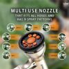 SprayTec Garden Hose Nozzle Sprayer – Premium Heavy Duty Metal Spray Gun w/ Pistol Grip Trigger. 9 Adjustable Patterns Best For Hand Watering Plants & Lawn, Car Washing, Patio, Dog & More - 5 Extra Washers - Image 2