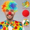 Clown Costume Bowtie Wig Set Clown Dress Up Accessories Clown Nose and Vest for Cosplay Party Supplies - Image 3