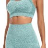 Workout Sets for Women Racerback Sports Bra High Waist Shorts 2 Piece Seamless Yoga Gym Outfits - Image 3