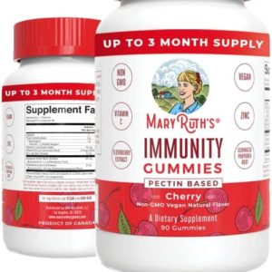 Mary Ruth's 5-1 Immunity Gummies with Elderberry for Kids & Adults | Cherry | Pectin Based | Vegan | 90 Count