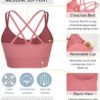 WANAYOU Women Strappy Sports Bra for Women,Cross Back Sports Bra Padded Yoga Bra 3 Pack Medium Support Workout Bra - Image 6