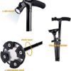 Folding Walking Cane with LED Light by Ohuhu, Adjustable Canes and Walking Stick with Carrying Bag for Men and Women Sturdy and Lightweight Portable Folding Walking Cane for Fathers Mothers Gifts - Image 2