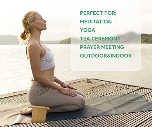 Nnewvante Yoga Meditation Bench, Meditation Kneeling Stool with Foldable Legs, Ergonomic Bamboo Seiza Yoga Benches, Wooden Meditation Chair for Praying, Folding Prayer Kneeler Seat - Image 3