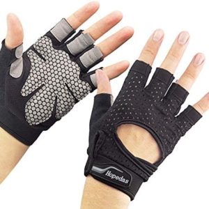 Hopedas Workout Gloves Weight Lifting Gloves Palm Support Protection for Men Women, Exercise Gloves Sports for Training, Fitness, Gym, Black