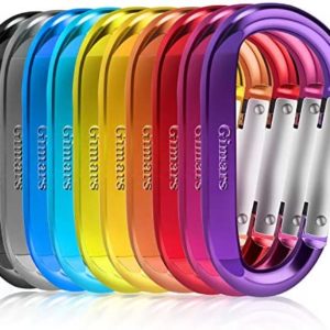 Gimars 3" 10 Pcs Improved Durable Spring-Loaded Gate Aluminum D Ring Carabiners Clips Hook for Home, Rv, Camping, Fishing, Hiking, Traveling, GM-510