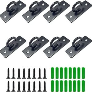 bjsdkff 8 Pcs Resistance Band Wall Anchor, Ceiling Mount Anchor, Black Exercise Station for Suspension Straps, Yoga Swing Hammock, Battle Ropes, Body Weight Strength Training Systems