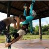 Aerial Yoga Flying Yoga Swing Set Yoga Hammock Trapeze Sling Inversion Tool for Gym Home Fitness with Ceiling Anchors and 2 Extensions Straps(Turquoise) - Image 5