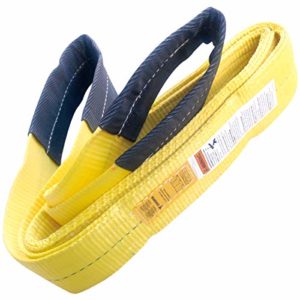 4" x 18' Polyester Lifting Sling Tow Strap Flat Eye & Eye 2PLY Vertical 11500 LBS Basket 23000 LBS Choker 9200 LBS