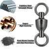 Dr.Fish 20 Pack Fishing Ball Bearing Swivels, Saltwater Swivels Fishing Tackle Copper Stainless Steel Solid Rings Black Nickel Coating Barrel Swivels Heavy Duty Catfish Swivel - Image 8