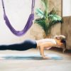 EXCEART 1 Set Aerial Yoga Hammock Flying Yoga Swing Pilates Aerial Silk Fabric Body Extending Strap Inversion Tool for Gym Home Fitness Violet - Image 4