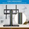 PERLESMITH Swivel Universal TV Stand / Base - Table Top TV Stand for 32-60 inch LCD LED TVs - Height Adjustable TV Mount Stand with Tempered Glass Base, VESA 400x400mm, Holds up to 88lbs PSTVS09 - Image 7