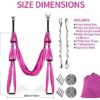 Aerial Yoga Flying Yoga Swing Set Yoga Hammock Trapeze Sling Inversion Tool for Gym Home Fitness (with Ceiling Anchors and 2 Extensions Straps) Pink - Image 4