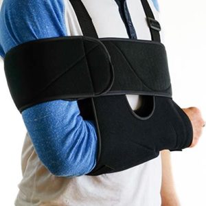 FlexGuard Arm Sling Shoulder Immobilizer - Lightweight Shoulder Brace for Broken & Fractured Bones Support, Ergonomic Adjustable Shoulder Arm Sling for Injury Pain Relief, for Men and Women, Standard