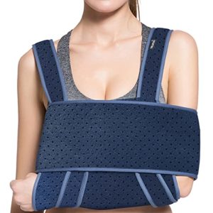 VELPEAU Arm Sling Shoulder Immobilizer - Can Be Used During Sleep - Rotator Cuff Support Brace - Adjustable Medical Sling for Broken & Fractured Bones, Dislocation, Sprains, Strains & Tears (Medium)