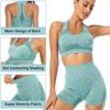 Workout Sets for Women Racerback Sports Bra High Waist Shorts 2 Piece Seamless Yoga Gym Outfits - Image 6