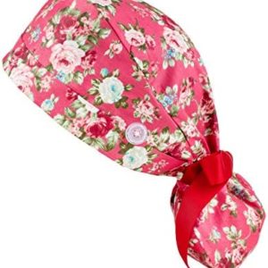 First Lifesaver Working Cap with Buttons and Ribbon Tie for Women, Long Hair