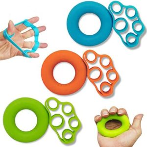 HSP-HSWITI Hand Grip Strengthener & Finger Stretcher,Finger Grip Exerciser Strength Trainer,Forearm Grip Workout for Climbing Basketball Relieve Wrist Carpal Tunnel Pain-6pcs