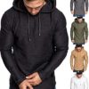Mens Fashion Athletic Hoodies Sport Sweatshirt Solid Color Fleece Pullover - Image 2