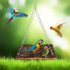 Bird Perch Stand Toy, Bird Food Holder, Natural Wooden Bird Cage Accessories, Bird Standing Climbing Perch for Parrot, Cockatiel, Rat, Parakeet, Budgies, Love Birds - Image 4