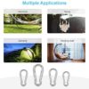 10 PCS Stainless Steel Carabiner Clip Spring-Snap Hook - Lotsun M4 1.57 Inch Heavy Duty Carabiner Clips for Keys Swing Set Camping Fishing Hiking Traveling - Image 4
