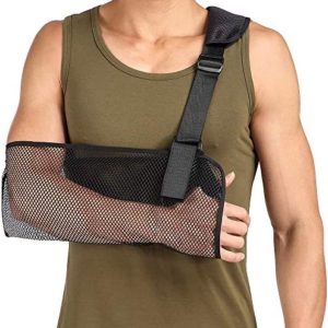 Cool Mesh Arm Sling Medical Shoulder Immobilizer Thumb Support Rotator Cuff Wrist Brace Strap Lightweight Breathable Comfort for Broken&Fractured Bones