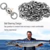 AMYSPORTS Barrel Ball Bearing Swivel Saltwater Stainless Rolling Fishing Swivel Steel High Strength Fishing Swivels Connector Solid Welded Rings Black Nickel - Image 5