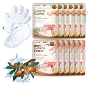 Epielle Hydrating Hand & Foot Masks (Glove & Socks 12pk) for Dry Hand, Dry & Cracked Heel | Spa day | Shea butter + Jojoba Oil + Vitamin E, Beauty Gifts