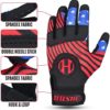 American Flag Baseball Batting Gloves Softball Batting Gloves USA Flag Baseball Batting Gloves for Youth Adult & Unisex Super Grip at Fingers & Palm. - Image 3