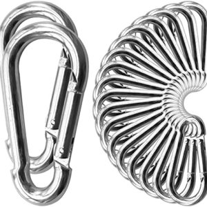 50Pack Heavy Duty Snap Hooks M8 5/16" Carabiner Clips 3Inch Zinc-Galvanized Steel Spring Clips Chain Quick Links Safety Connector for Hammock Swing Fitness Gym Outdoor Supplies Boating