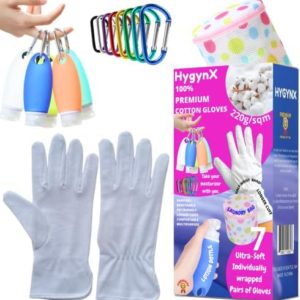 7 Pairs White Cotton Gloves, Moisturizing Gloves Overnight, Cotton Gloves for Dry Hands, Cotton Gloves for Eczema, Nighttime Gloves, Moisturizing Gloves (7 Pairs)
