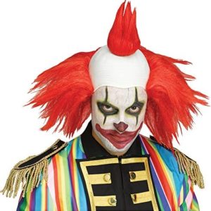 Fun World Unisex-Adult's Twisted Clown Wig Costume Accessory, red, Standard