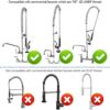 RWUSNX Pre-Rinse Sprayer Valve for Commercial Kitchen Sink Faucet, 1.42 GPM High Pressure Commercial Pre Rinse Faucet Spray Head with Hand Grip Assembly Replacement Kit Chrome Polished (Black) - Image 5