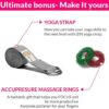 Stretch Strap for Hamstring with Loops.Hamstring Strech Strap for Exercise. Yoga Stretching Strap for Stretch. Set Yoga Ring Strap and Accupresure Massage Rings for Fingers included - Image 6