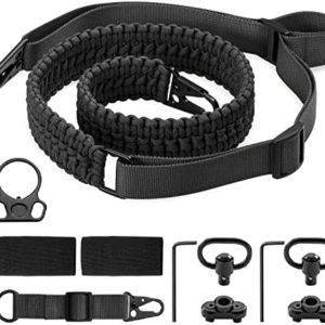 SOMA Rifle Sling with QD Sling Swivel Mounts, 2 Point Paracord Gun Sling with Quick-Adjust Length Rifle Strap